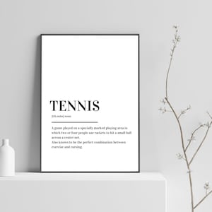 Tennis Definition Print Poster