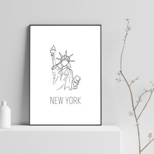 New York Print, Statue of Liberty Print Poster