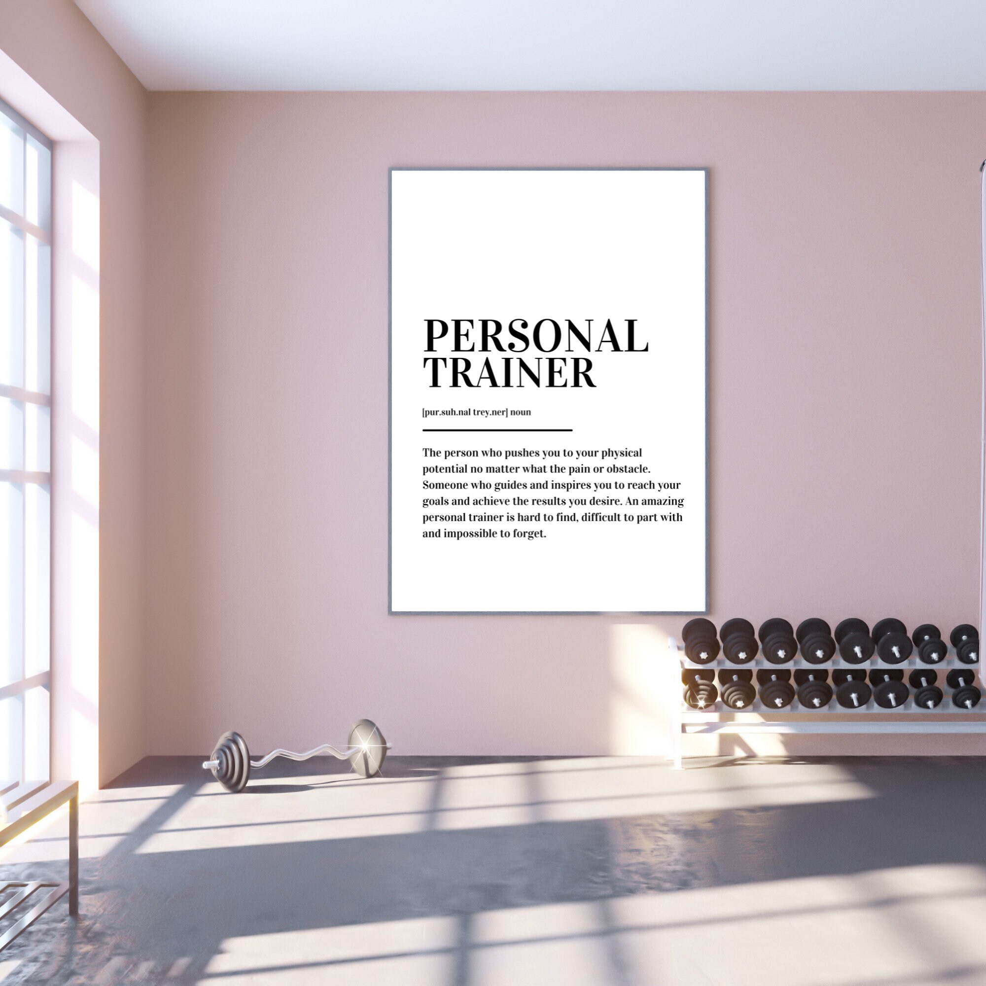 Personal Trainer Definition Print Poster Etsy