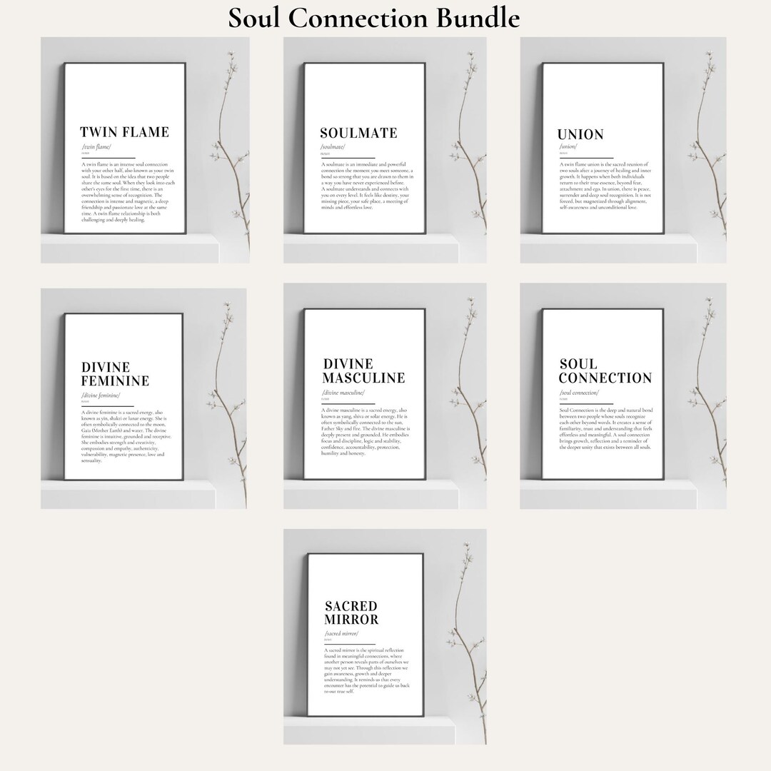 Soul Connection Definition Print Bundle | Twin Flame Soulmate Divine ...