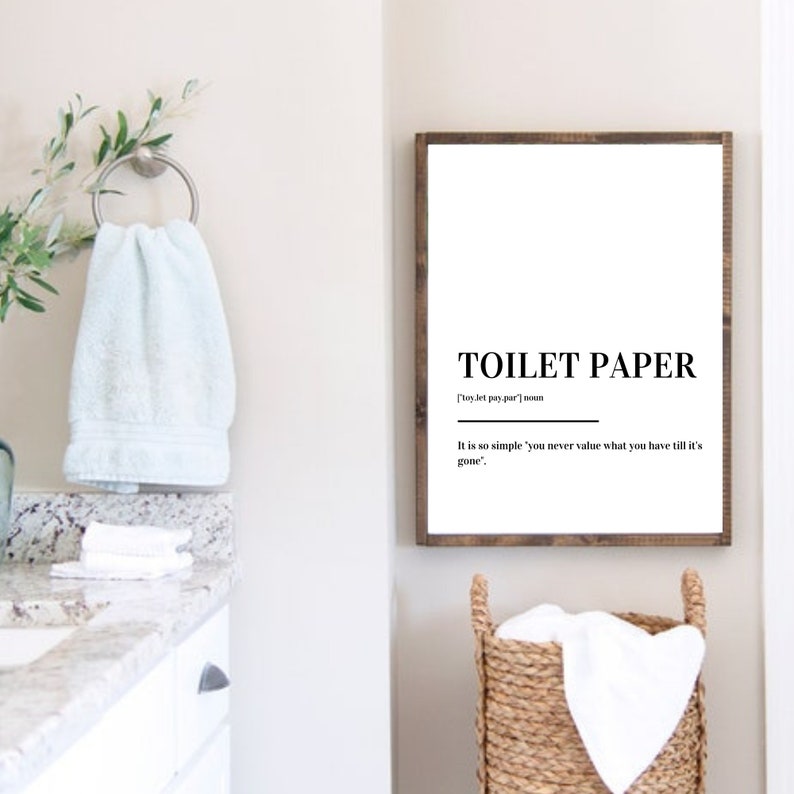 Toilet Paper Definition Print Poster Etsy