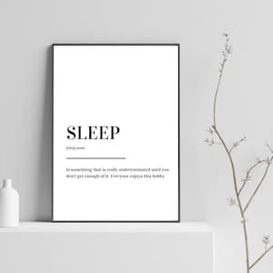 Sleep Definition Print Poster