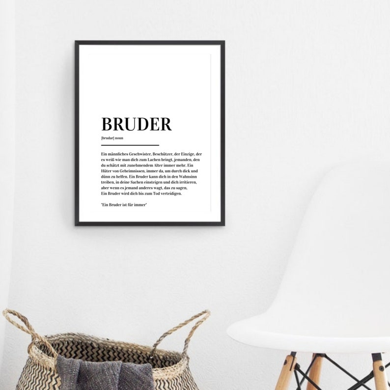 Bruder Definition Print Poster - DE - Etsy