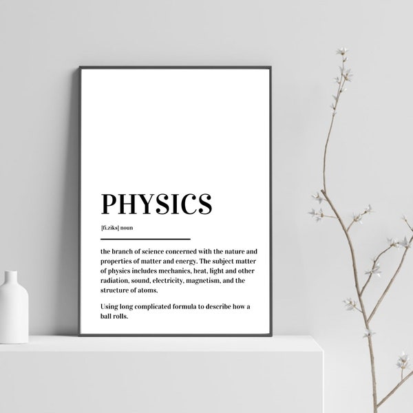 Physics Definition Print Poster