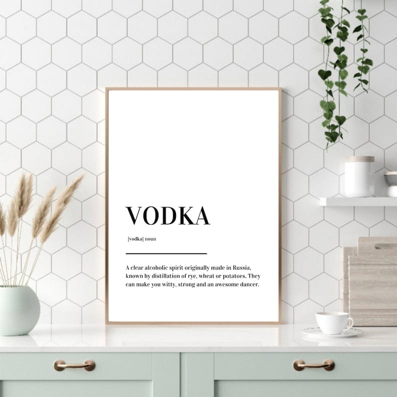 Vodka Definition Print Poster Etsy