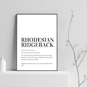 Rhodesian Ridgeback Definition Print Poster
