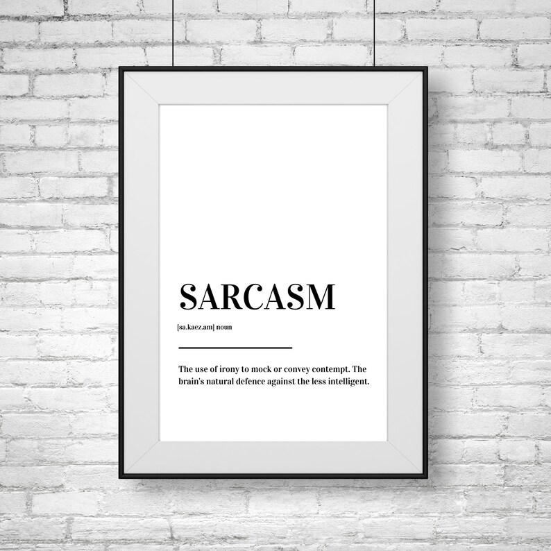 Sarcasm Definition Print Poster Etsy