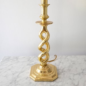 Vintage Twisted Brass Table Lamp, Twist Brass Lamp, Estate Home Decor