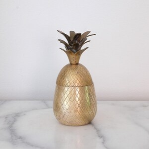 Vintage Brass Pineapple Trinket Box, Vintage Pineapple Decor