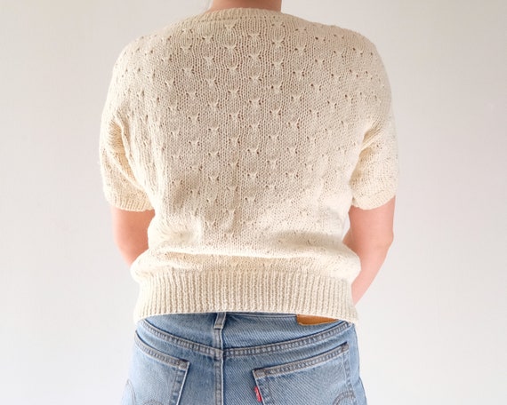 Vintage Floral & Cable Knit Sweater/Knit, Floral … - image 3