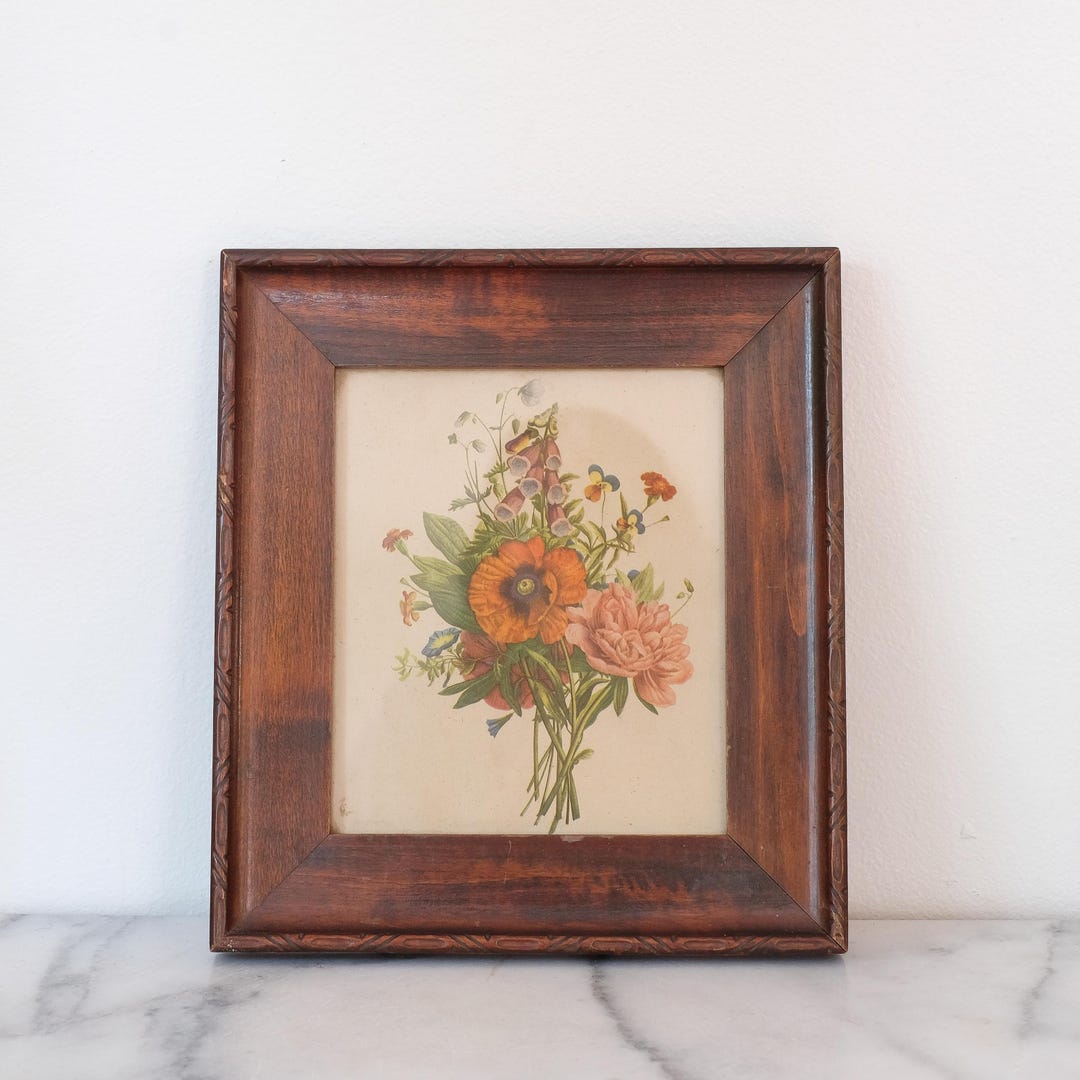 Vintaged Framed 1930’s J L Prevost Botanical Print, Floral Bouquet Art ...
