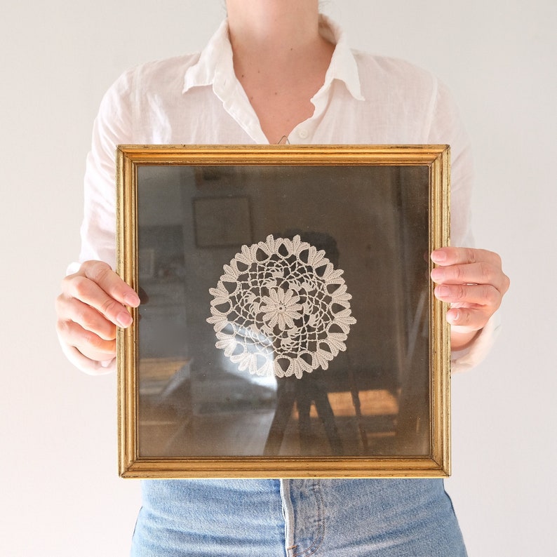 Vintage Framed Lace/doily Wall Art Vintage Cottage Decor Etsy
