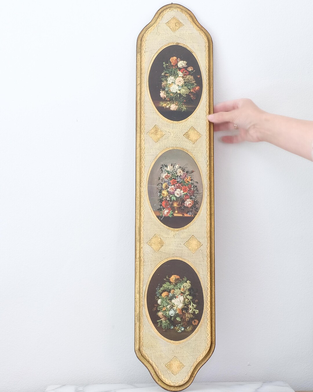 Floral Florentine Wood Wall Plaque, Italian Florentine Art - Etsy