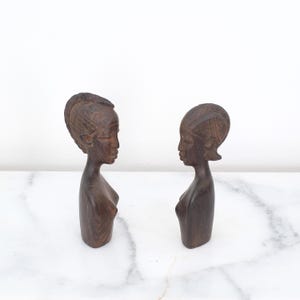 Ebony African Sculptures, African Craved Busts, African Decor