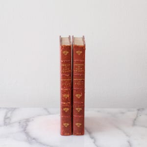 Memoirs of Mary Stuart Vol 1 & 2, Queen of Scotland Book, Antique 19th Century Book. Antique European History Book, Antique Leather Book