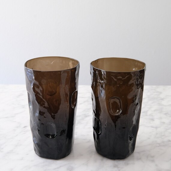 Vintage Decatur Thumbprint Glasses dark Smoke Retro Etsy