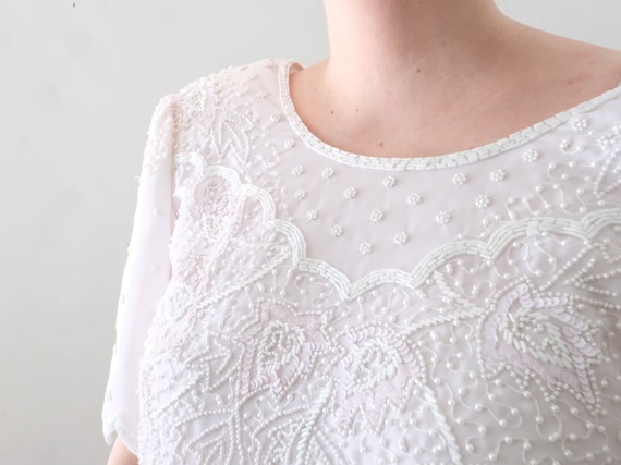 Vintage Beaded Blouse/Top, Formal Beaded Blouse, … - image 2