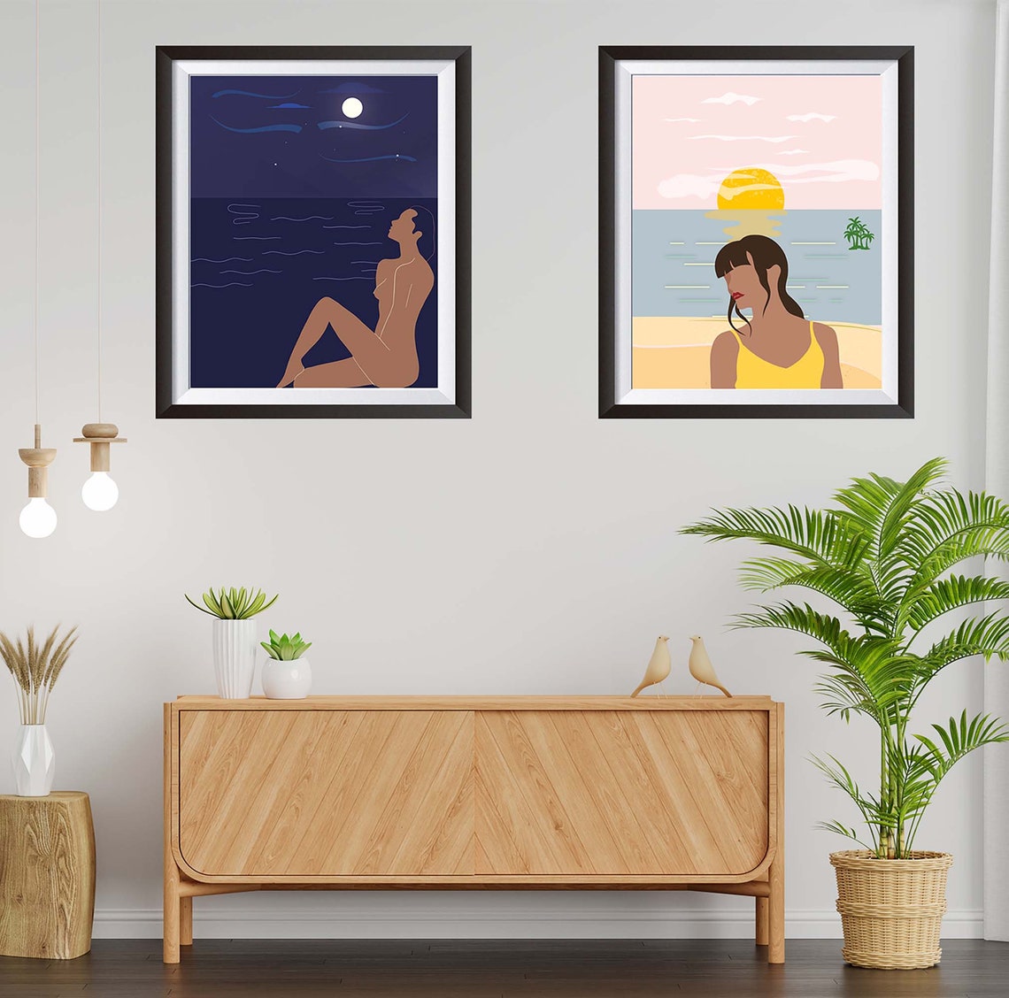Woman Art Print Female Art Neutral Female Wall Art Boho Girl Print ...