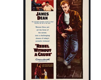 Rebel Without A Cause:James Dean Natalie Wood movie poster digital downloadable