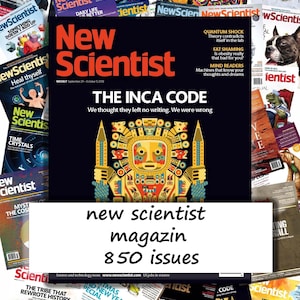 May include: A collection of New Scientist magazines. The central magazine features an illustration of an Inca figure. The text "THE INCA CODE" is visible. The image also includes the text "new scientist magazin 850 issues".