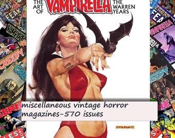 Vintage skräcktidningar: digital nedladdning av vintage retrotidningar vampyrer Kusligt Obehagligt