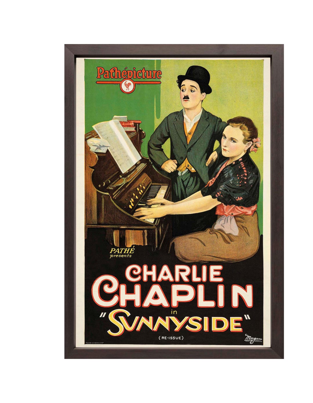 サンサイド：チャーリー・チャップリンの名作映画ヴィンテージポスター