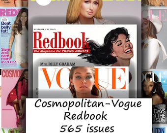 Vogue, Cosmopolitan, Redbook Magazine Archive (Digital Download) Digital pdf  Retro Fashion & Lifestyle Journals