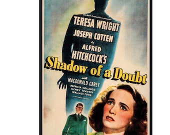 Alfred Hitchcock Shadow of a Doubt Poster, Digital Download Movie Art,Cinema Decor