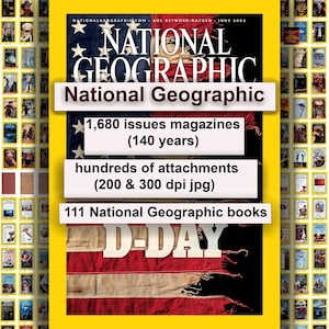 National Geographic Archive PDF Magazines, Books, Maps (Digital Download)