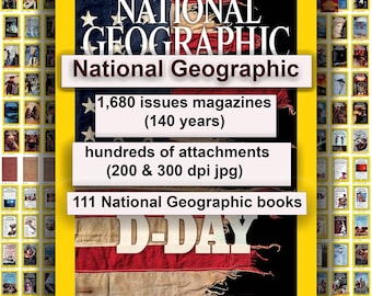 National Geographic Archive PDF Zeitschriften, Bücher, Karten (Digitaler Download)