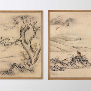 Kano Motonobu  Asian painting,Digital printable wallart,Asian decor,digital download,High resolution digital art,Digital poster