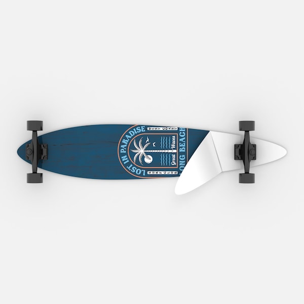 LOST IN PARADISE Longboard Wrap by Board Rockers, Skin, Decal, Sticker, Vinyl, Upgrade, Graphics kit