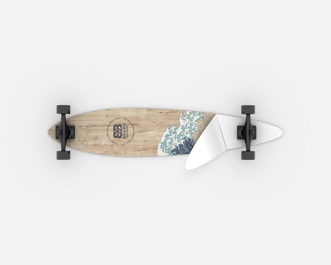 THE WAVE Longboard Wrap by Board Rockers, Skin, Decal, Sticker, Vinyl