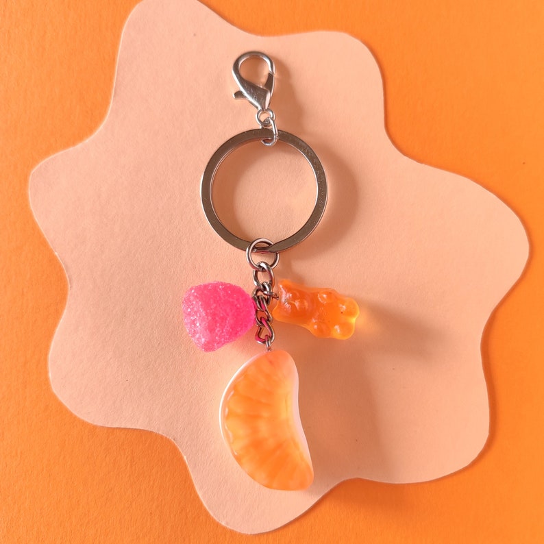 Porte-clés bonbons gommeux gros fruits accessoires pour faux bonbons en résine époxy super réalistes image 7