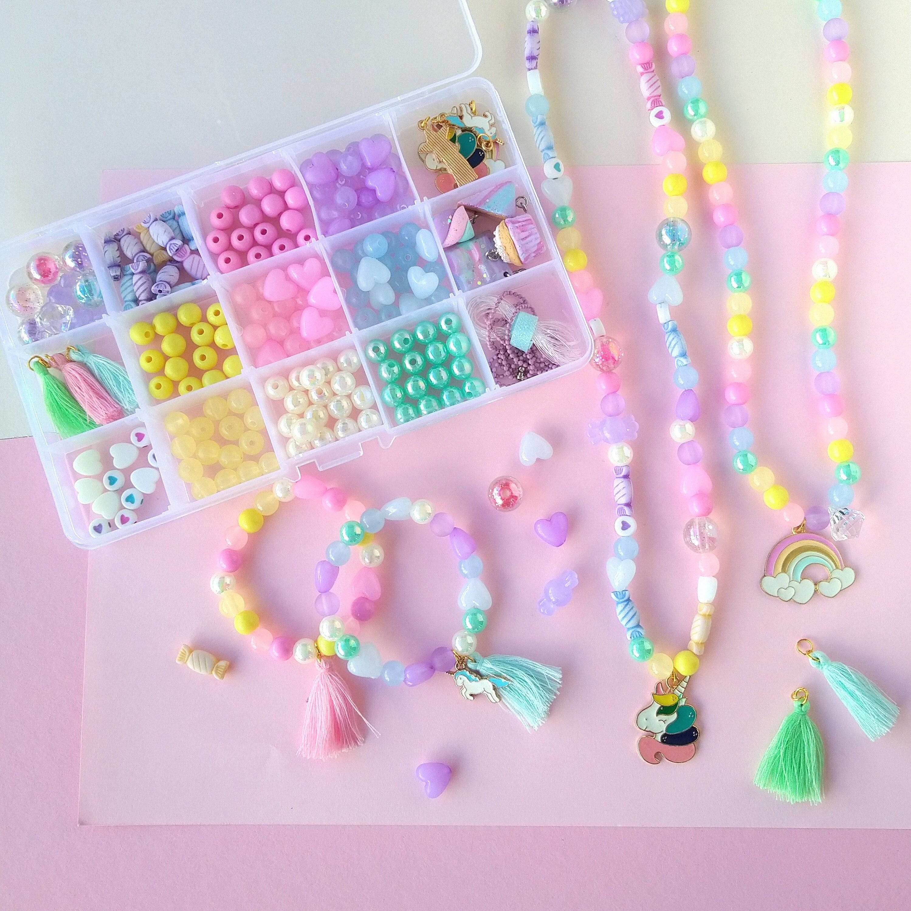 Charm Bracelet Making Kit - Unicorn Jewelry Making Kit for Girls 8-12 - Diy  Toys with Bracelets, Beads, Necklaces Crafts Set for Kids - Girl Gifts