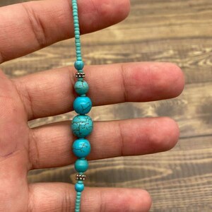 Blue Turquoise Handmade Bracelets, Handmade Jewelry Beaded Bracelet, Gift For Her, Stirling Silver Turquoise Jewelry Handmade Bracelet Gift