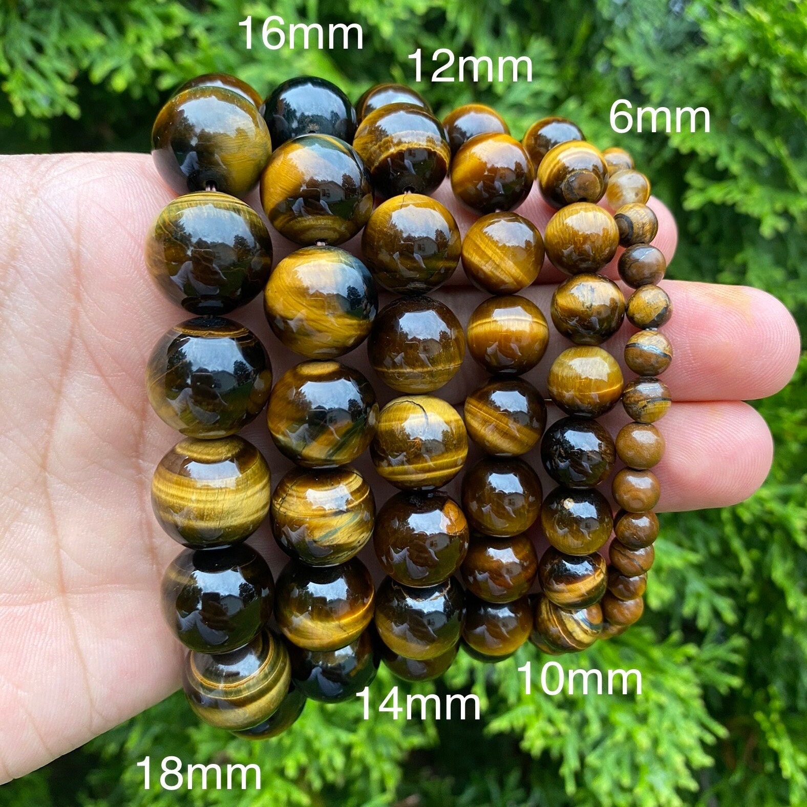 Qiwan 45pcs 8mm Yellow Tiger Eye A Grade Gemstone Loose Beads Natural Round Crystal Energy Stone Healing Power for Jewelry Making