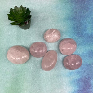 Rose Quartz Palm Stone, small Palmstone, polished gemstone