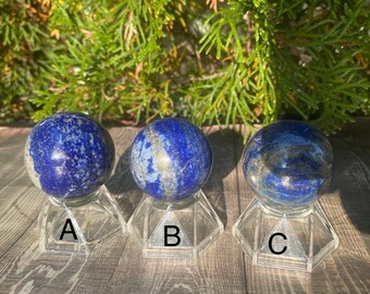 Lapis Lazuli Ball, Blue Gemstone Crystal Ball Lapis Lazuli Sphere Home Decor, Blue Crystal Afghanistan Gemstone Gift For Her