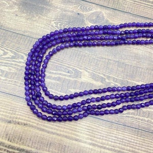 4mm Amethyst Unfinished Beads, Healing Crystals, February Birthstone, Purple Amethyst, Natural Amethyst, Jewelry Making, Gift For Her,
