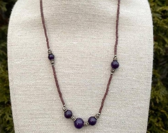Collier d'améthyste, collier en cristal de pierre de naissance de février, collier de pierre de naissance en argent sterling, cadeau de bijoux d'améthyste pour elle, cadeau d'anniversaire