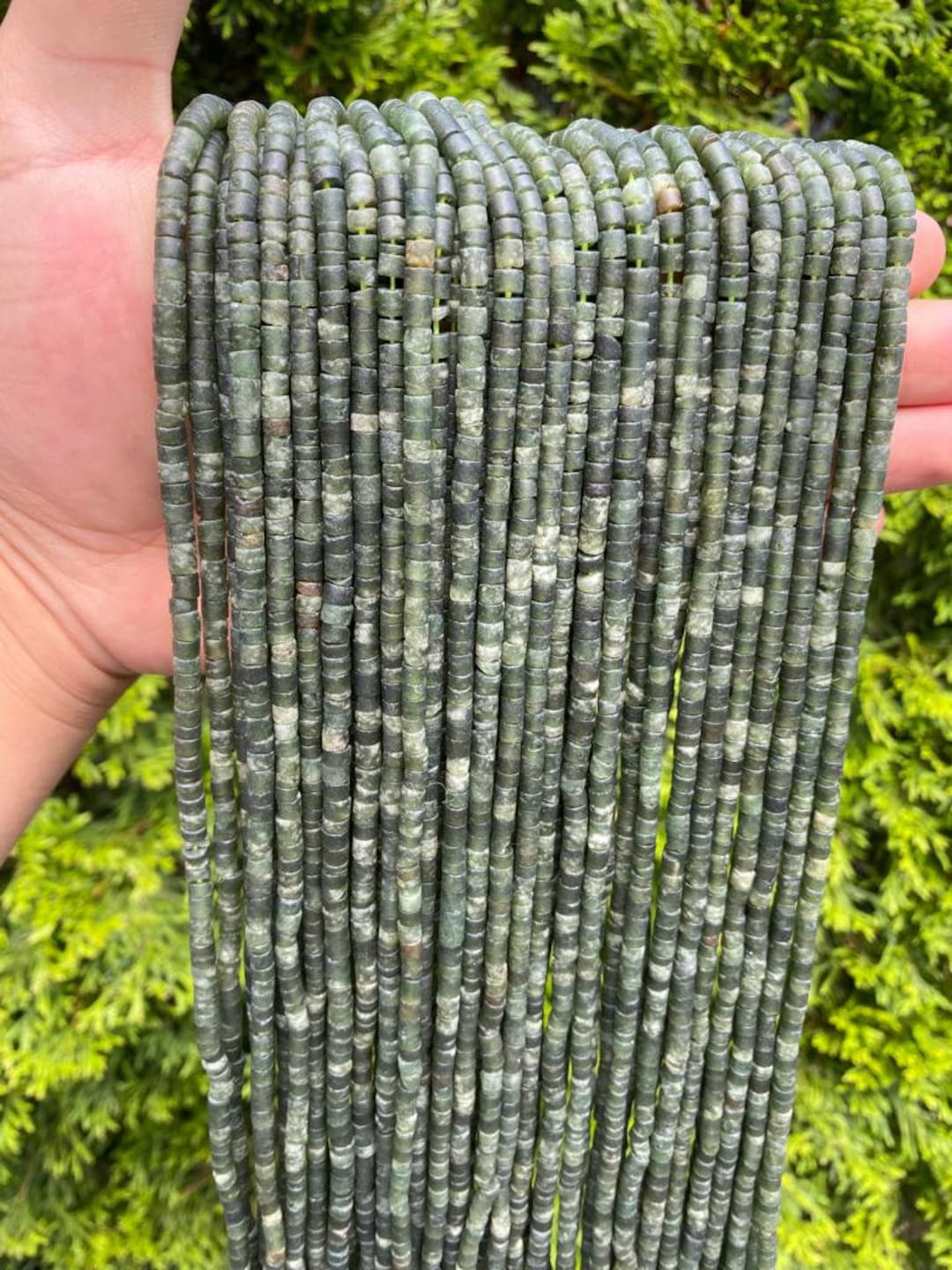 Dark Green Jade Unfinished Beads Strings - Unique Handmade Gift for Her ...