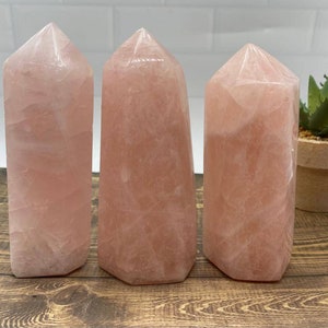 Rose Quartz Towers, Rose Quartz Healing Crystal Point Home Decor, Original Gemstone Rose Quartz For Gift, Metaphysical Points For Decoration