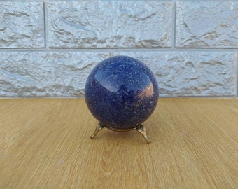 509g Bola de Lápis-Lazúli, Bola de Cristal Esfera de Lápis-Lazúli Presente para Ela Azul Lápis-Lazúli Afeganistão Pedra Preciosa Cristal Metafísico Decoração para Casa