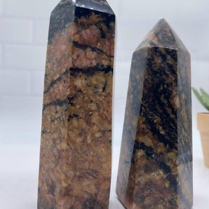 65-80g Flashy Feldspar Black Tourmaline Towers, Polished Feldspar, Housewarming Gift, Orginial Stone Collection Gift For Her, Flashy Towers