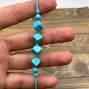 Blue Turquoise Handmade Bracelets, Stirling Silver Turquoise Jewelry Handmade Bracelet Gift Handmade Jewelry Beaded Bracelet, Gift For Her,
