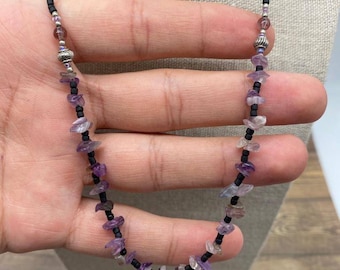 Collier en améthyste, cadeau bijoux en améthyste pour elle, collier en argent sterling avec pierre de naissance, cadeau d'anniversaire, collier en cristal de pierre de naissance de février