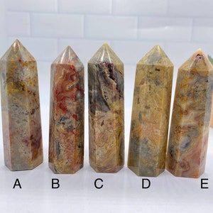 Flower Agate Towers, Crystal Point For Gift, Healing Crystal Flower Agate Druzy Tower For Home Decor