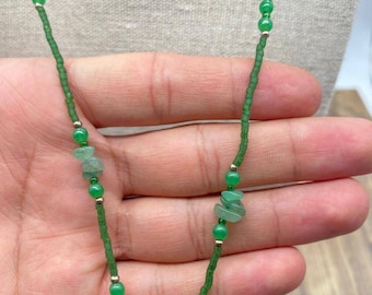 Green Jade Handmade Necklace, Beaded Necklace, Green Necklace, Jade Jewelry, Statement Necklace, Jade Necklace, Handmade Necklace Green Jade