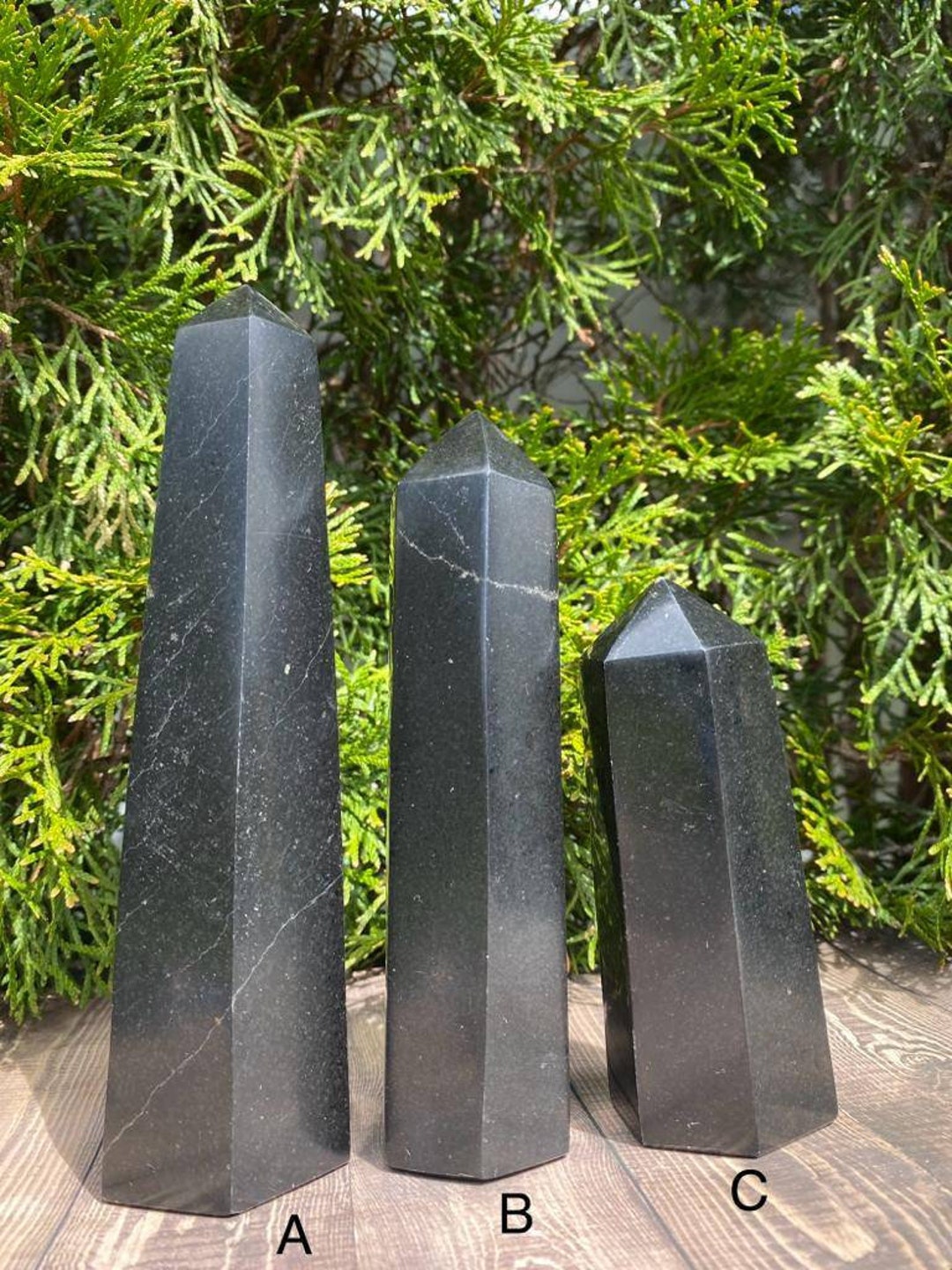 Black Onyx Towers, Large Crystal Points, Gemstone for Home Decoration